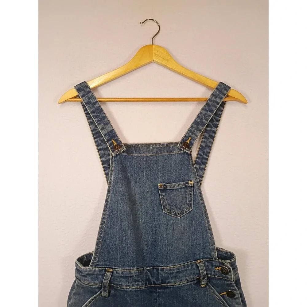 Kidcore The Childrens Place Girls 12 Blue Denim Heart Embroidered Short Overalls